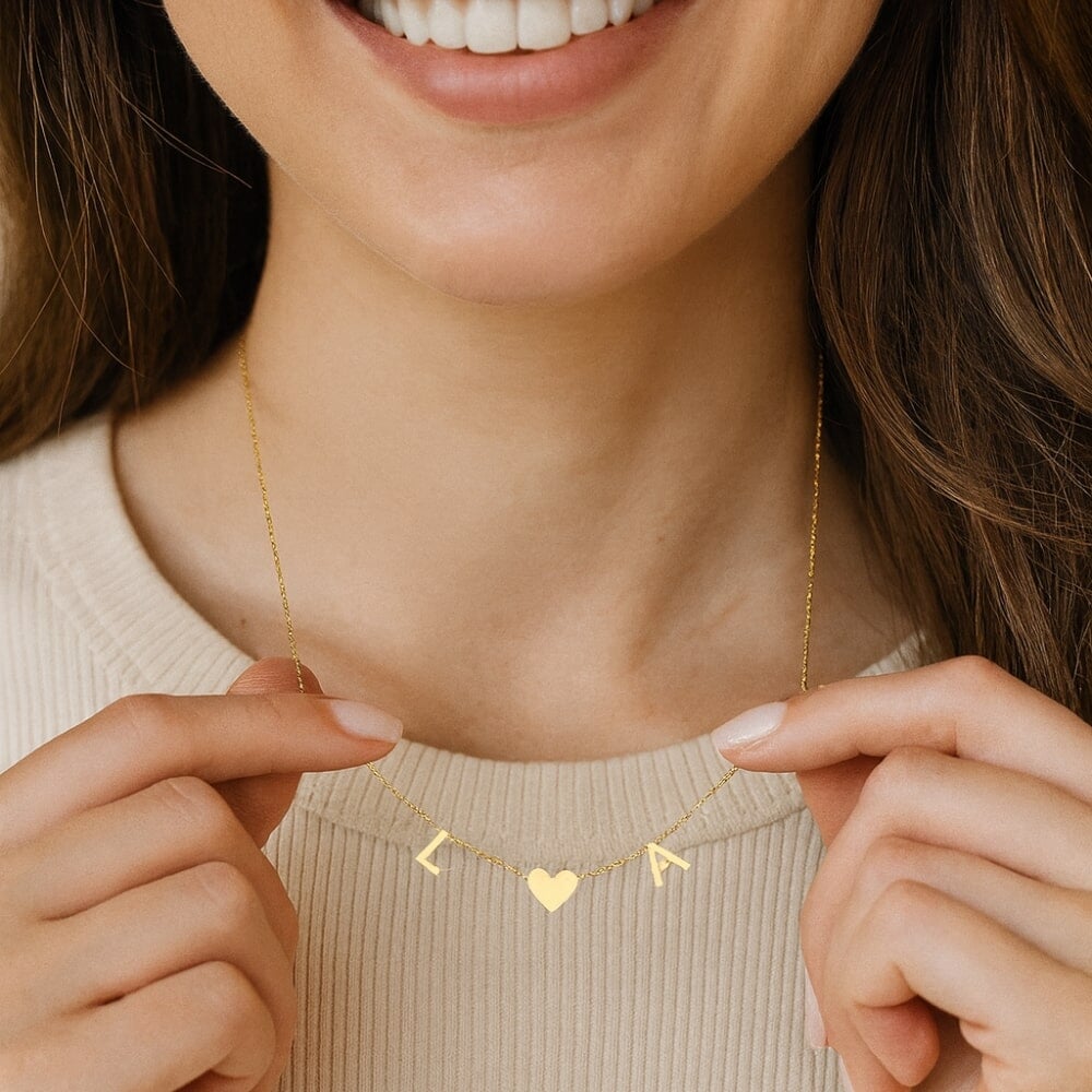 Heart Initial Necklace – Two letters to symbolise your bond