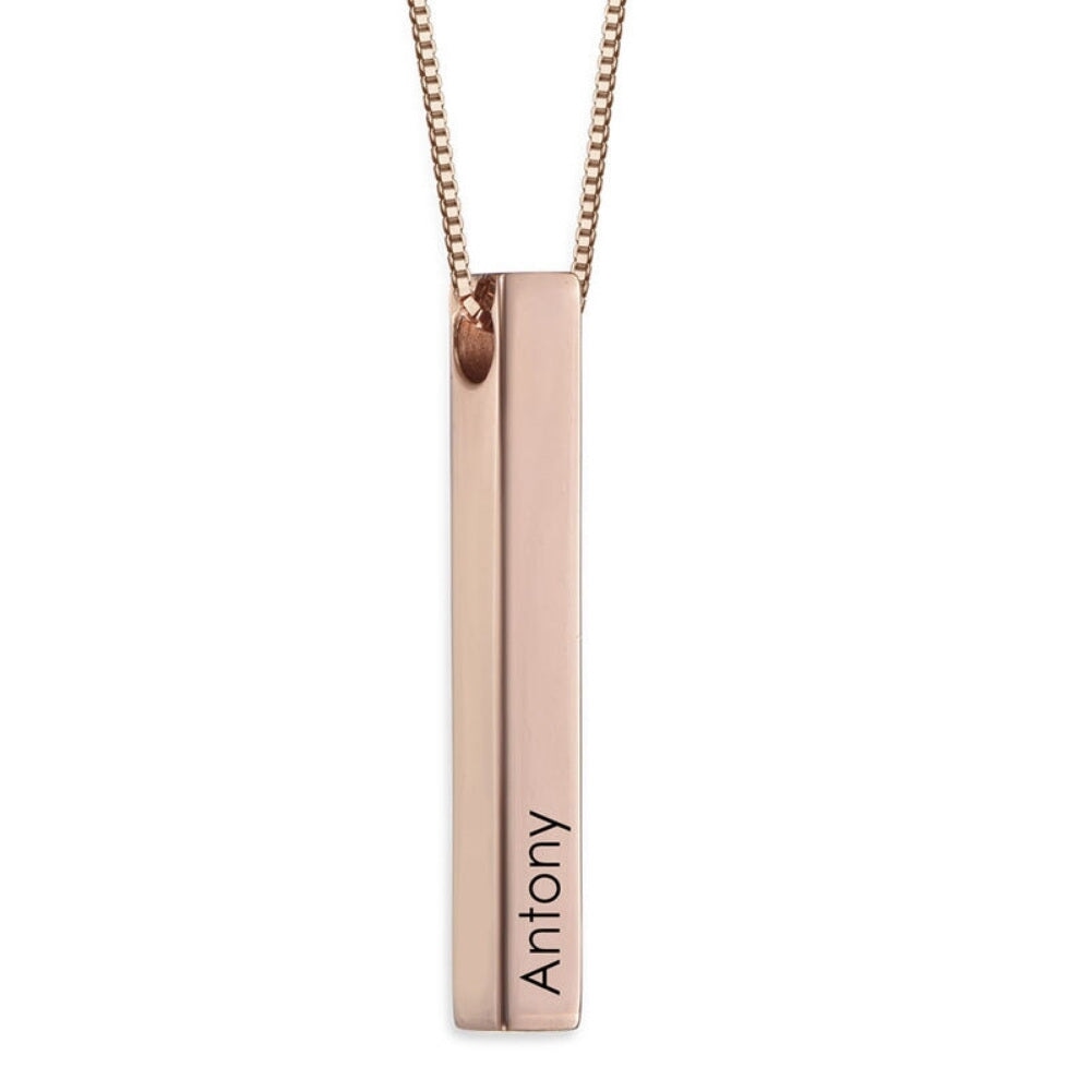 Engraved Bar Necklace