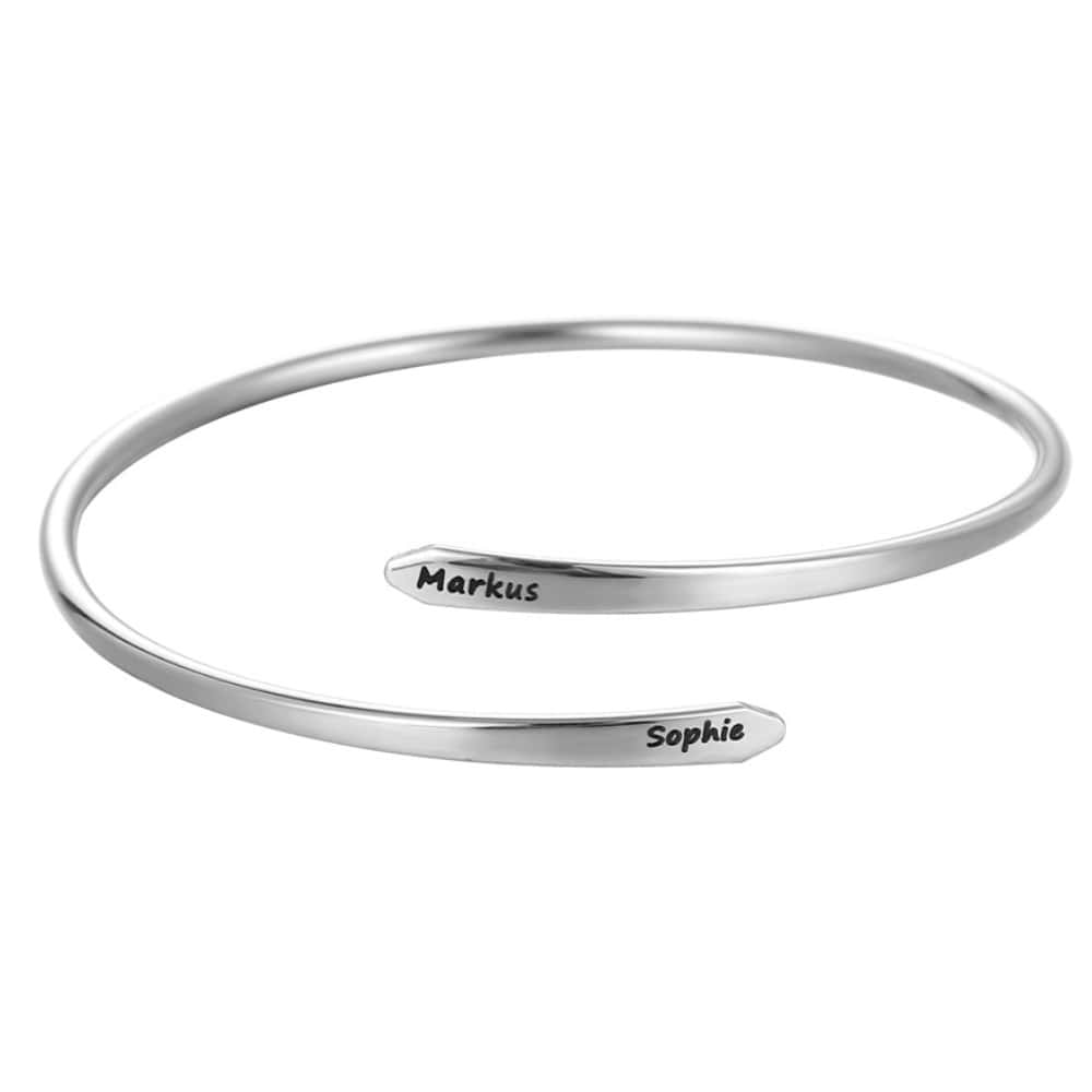 Armreif mit zwei Namen Bracelet Loanya Silber