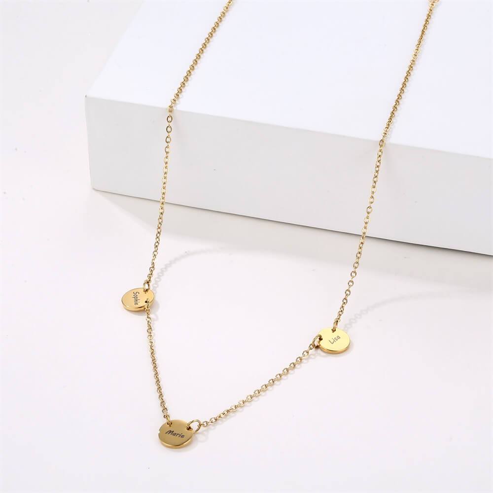 LOANYA Halskette mit drei personalisierten Coins Loanya