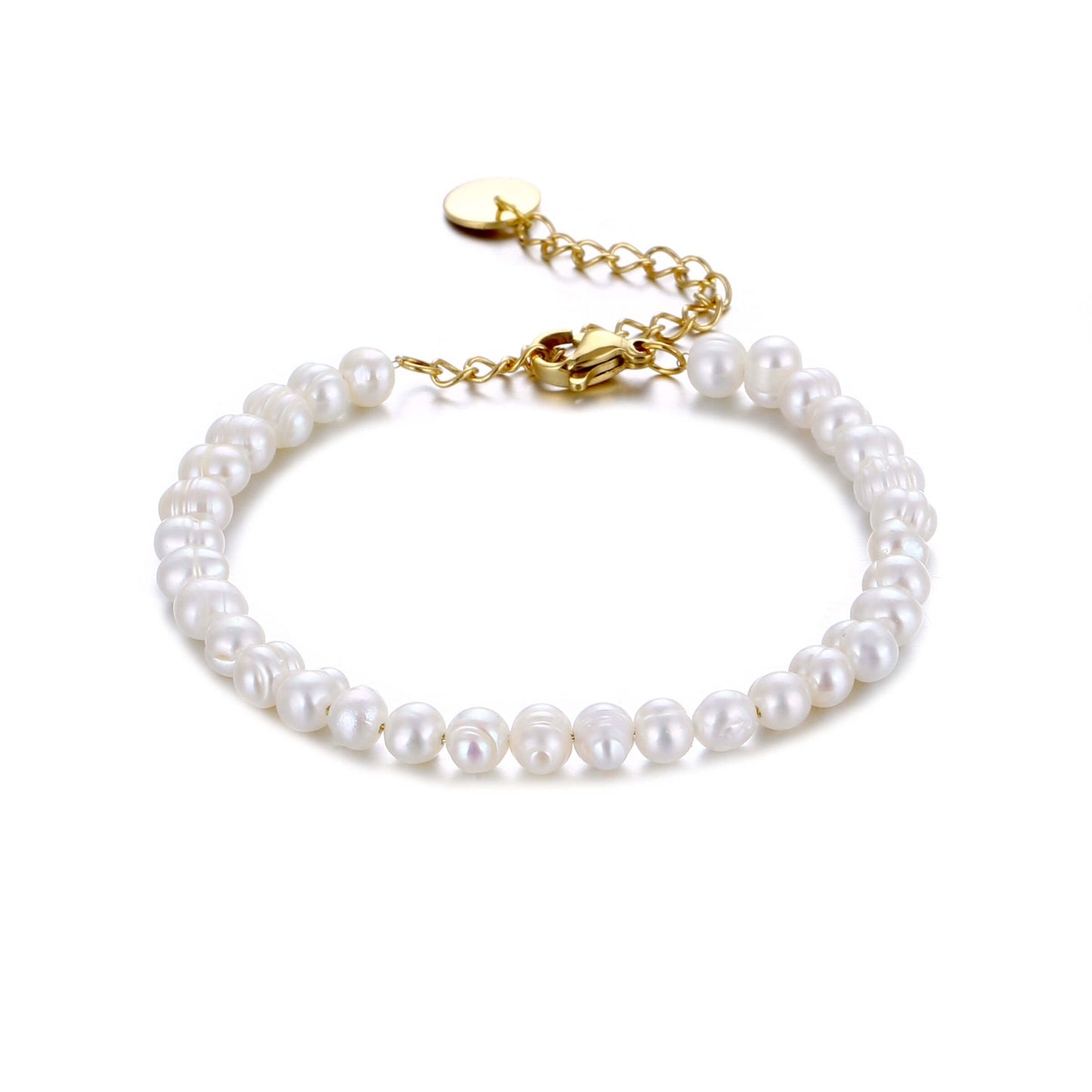 LOANYA Perlen-Fußkettchen mit Gravur Bracelet Loanya Gold