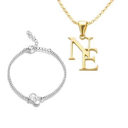 Intertwined Initial Set – Personalised Necklace & Bracelet