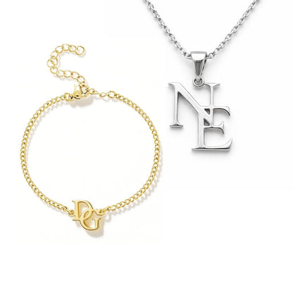 Intertwined Initial Set – Personalised Necklace & Bracelet