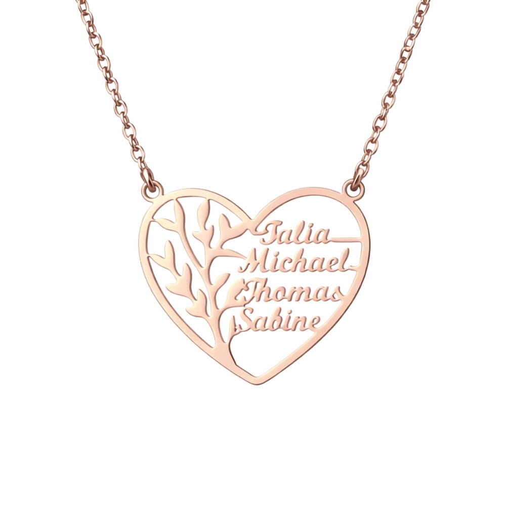 Family Heart Tree of Life Necklace