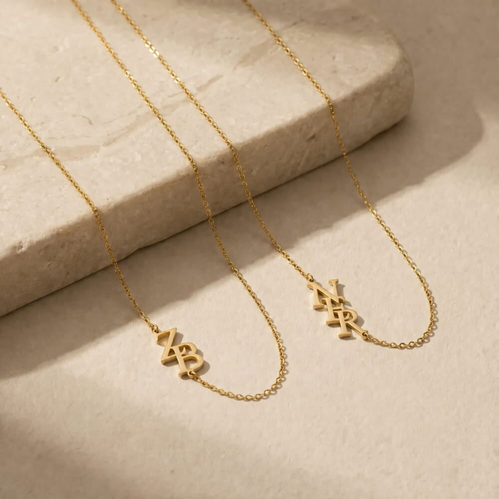 Personalised Monogram Necklace with Three Initials