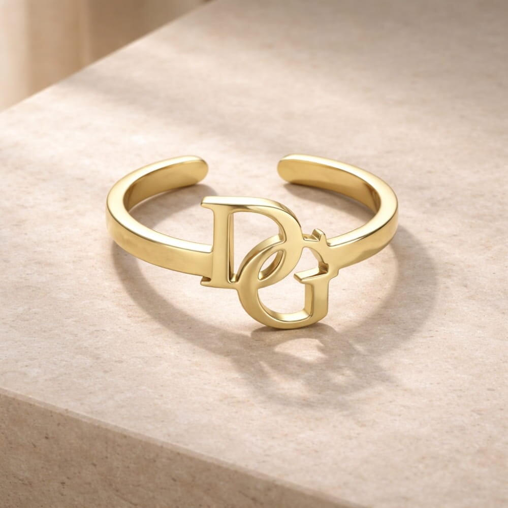 Intertwined Initial Ring – Personalised Monogram