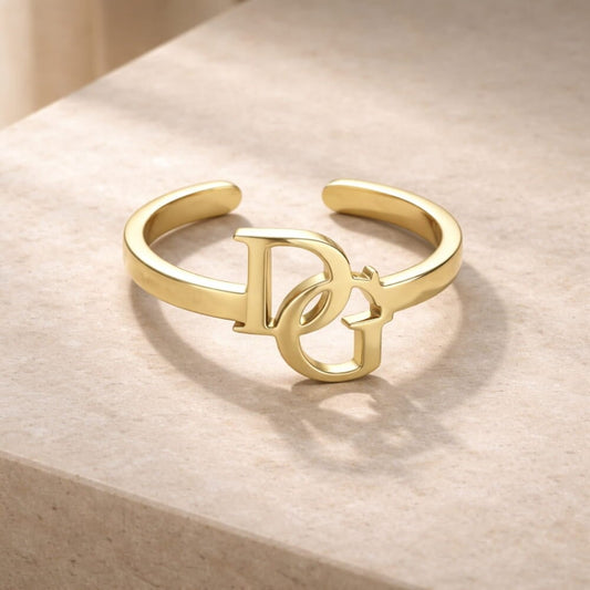 Intertwined Initial Ring – Personalised Monogram