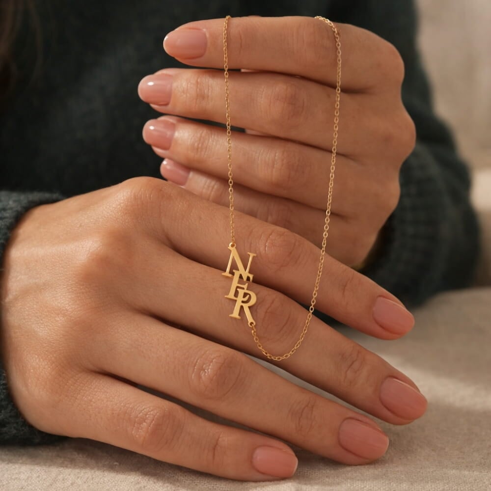 Personalised Monogram Necklace with Three Initials