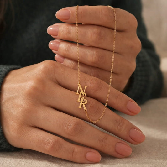 Personalised Monogram Necklace with Three Initials