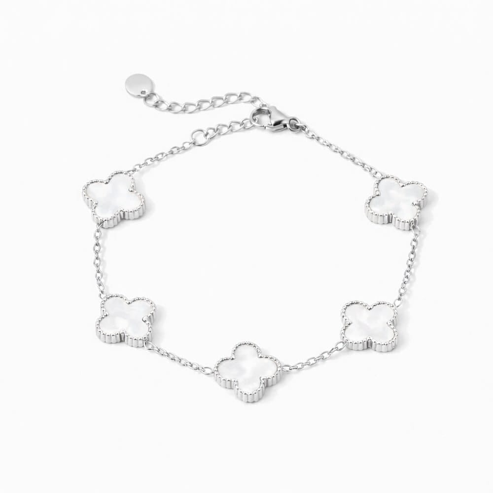 Engraved Clover Charm Bracelet