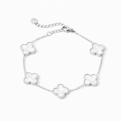 Engraved Clover Charm Bracelet