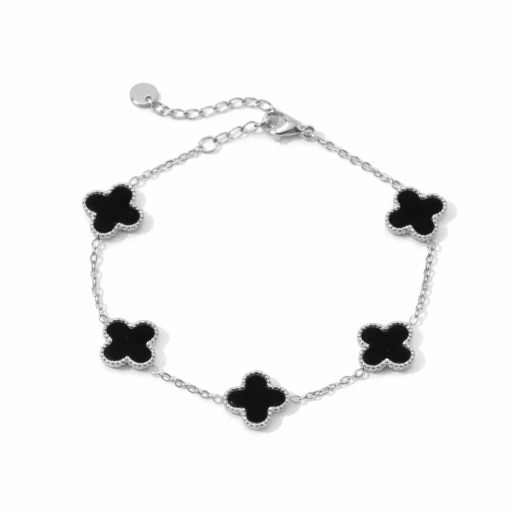Engraved Clover Charm Bracelet