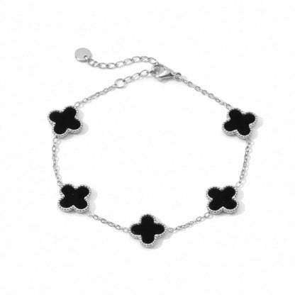 Engraved Clover Charm Bracelet
