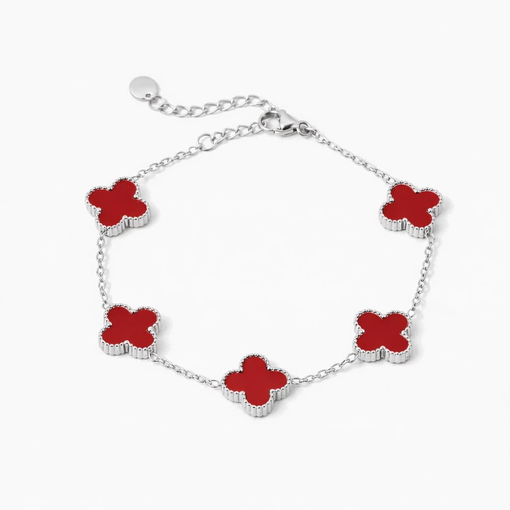 Engraved Clover Charm Bracelet