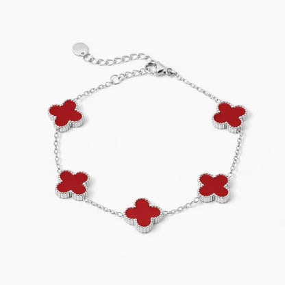 Engraved Clover Charm Bracelet