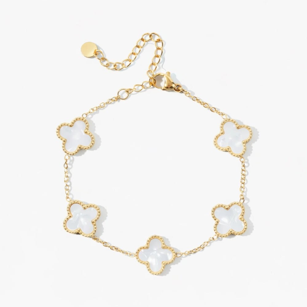 Engraved Clover Charm Bracelet