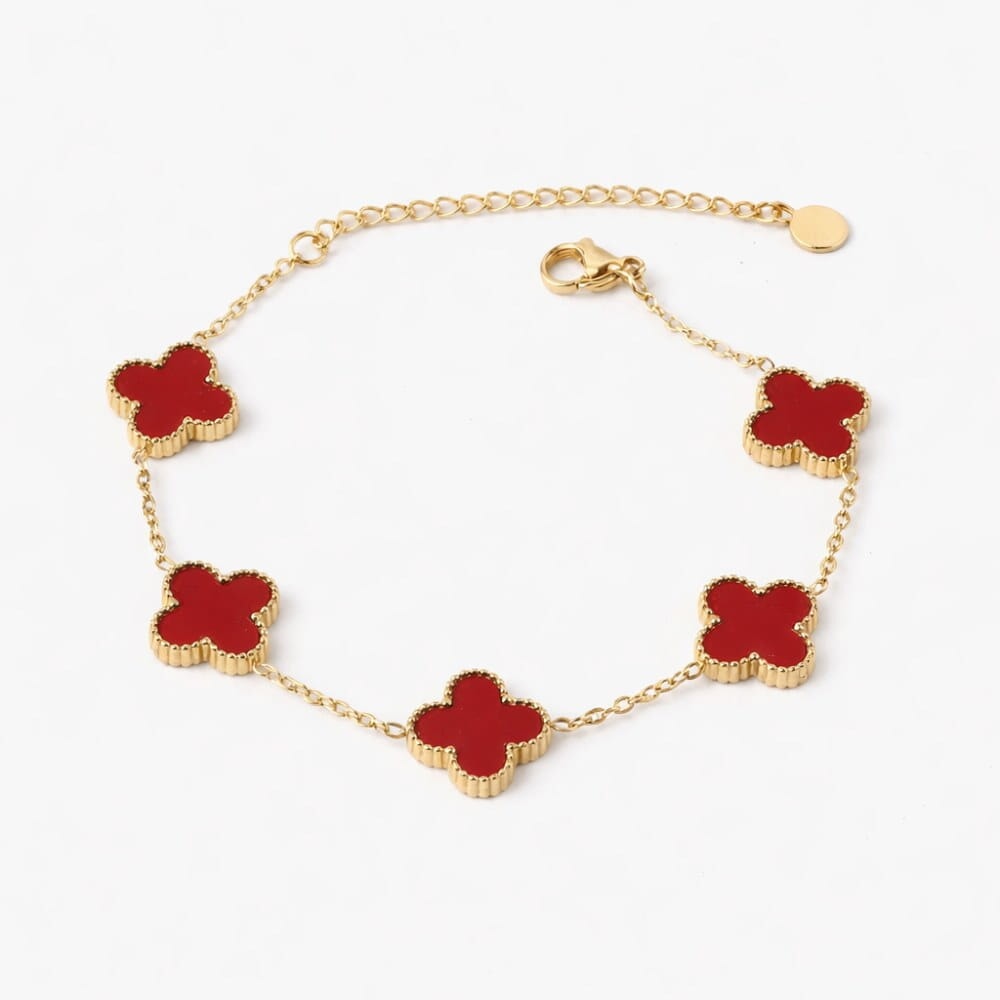 Engraved Clover Charm Bracelet