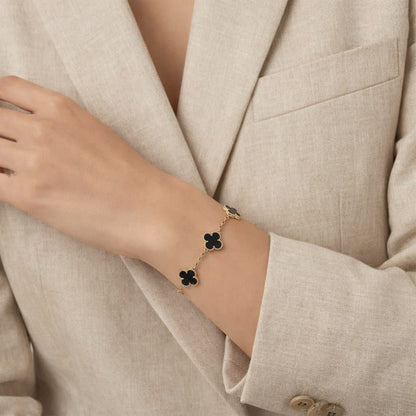 Engraved Clover Charm Bracelet