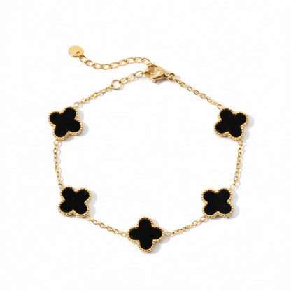 Engraved Clover Charm Bracelet