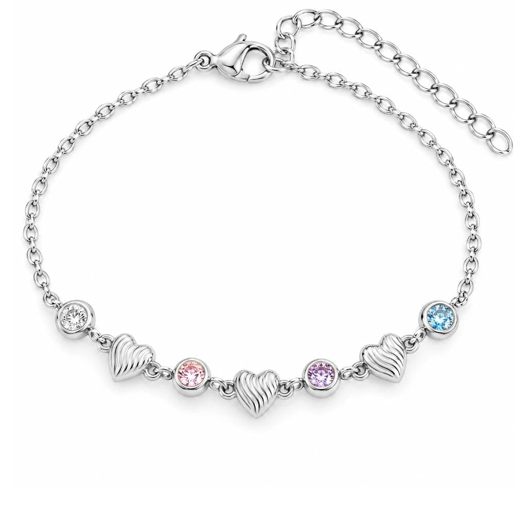 Personalised Heart Birthstone Bracelet