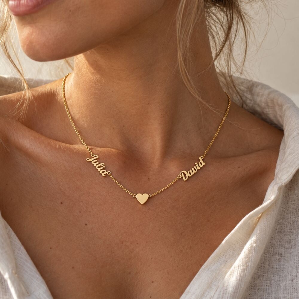 Heart Necklace With Two Names