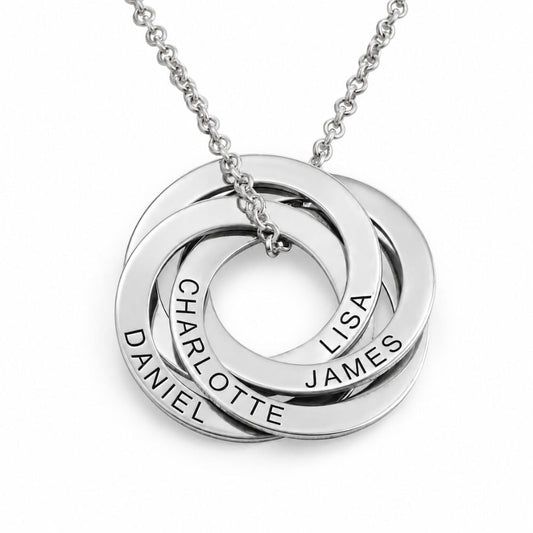 Necklace with Intertwined Name Circles