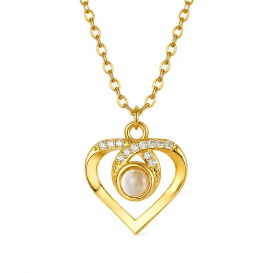 Personalised Photo Projection Necklace with Zirconia