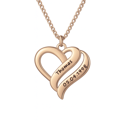 Necklace with united hearts