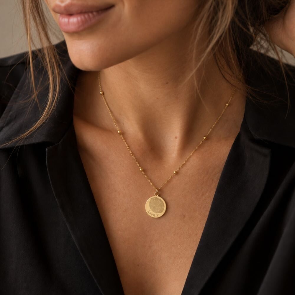 Fingerprint Necklace with Engraving