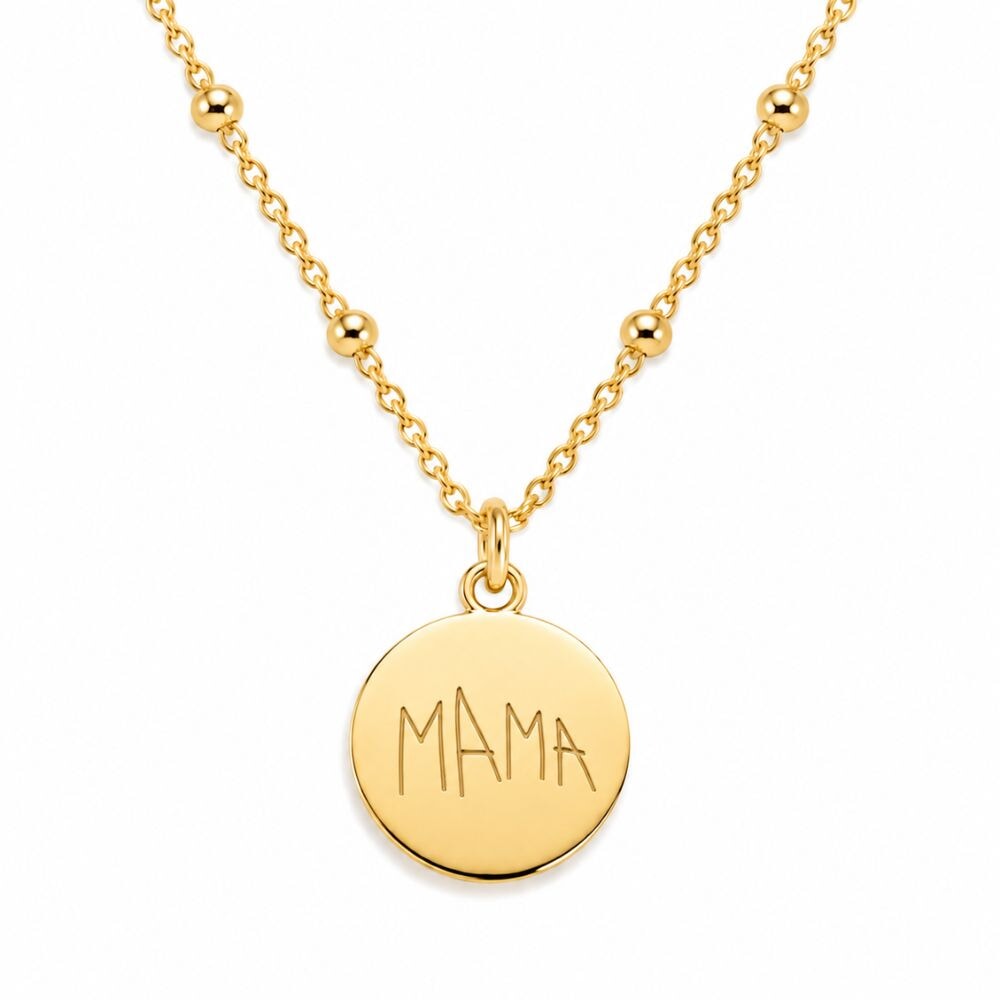 Drawing Necklace – Round Pendant with Diamond Engraving