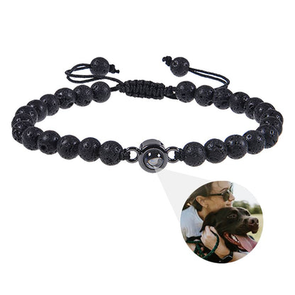 Lava stone photo bracelet | Photo projection