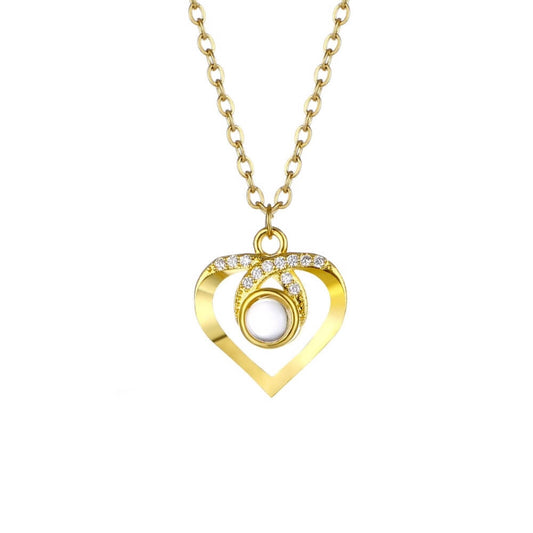 Personalised Photo Projection Necklace with Zirconia