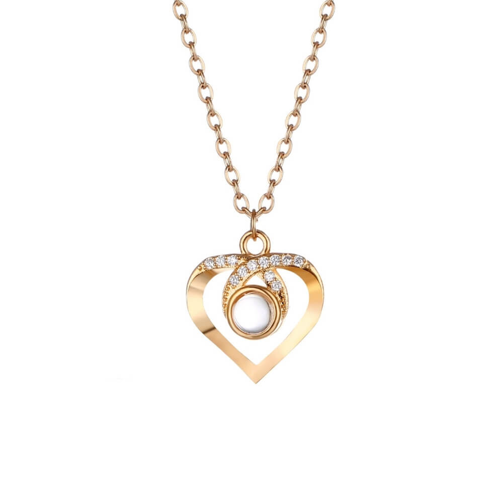 Personalised Photo Projection Necklace with Zirconia