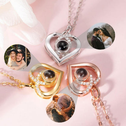 Personalised Photo Projection Necklace with Zirconia