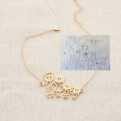 LOANYA Kinderzeichnung als Halskette oder Anhänger Loanya Gold Halskette 
