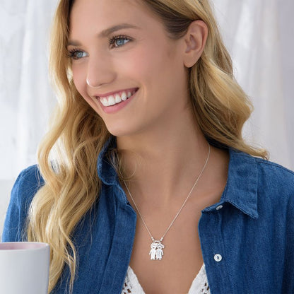 LOANYA Mutter Halskette mit personalisierten Kinder Anhängern Loanya 